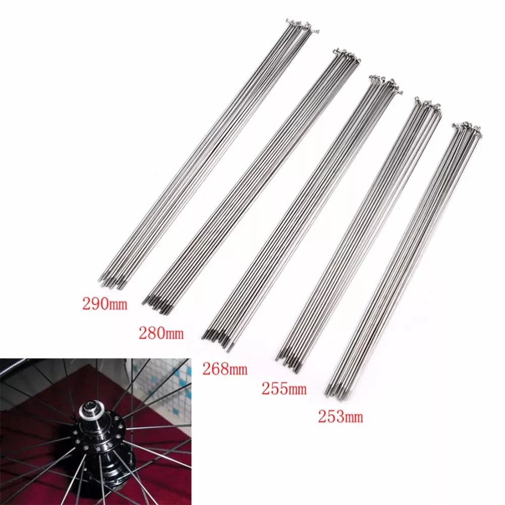 10Pcs/Pack Mountain / Road Bike Steel 14G Spoke Spokes + Nipple Sliver Colour High Strength Bicycle Spokes length 253~290mm
10Pcs/Pack Mountain / Road Bike Steel 14G Spoke Spokes + Nipple Sliver Colour High Strength Bicycle Spokes length 253~290mm