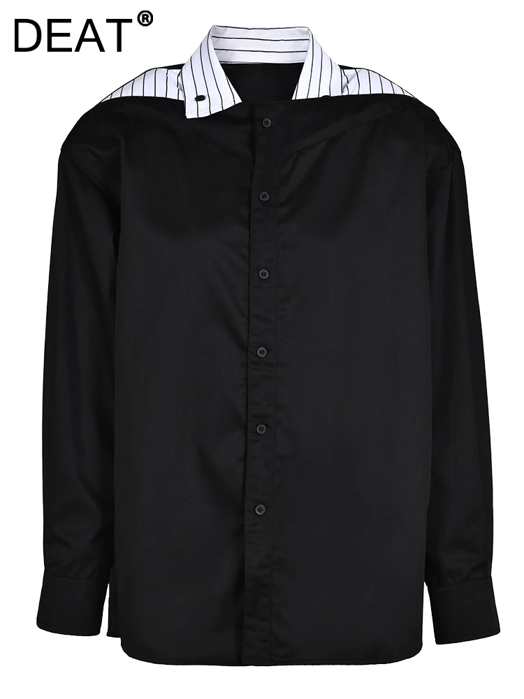 DEAT Fashion Women Shirt Lapel Single Breasted Fake 2 Pcs Contrasting Colors Spliced Shoulder Pad Blouses Autumn 2023 New CP1672
DEAT Fashion Women Shirt Lapel Single Breasted Fake 2 Pcs Contrasting Colors Spliced Shoulder Pad Blouses Autumn 2023 New CP1672