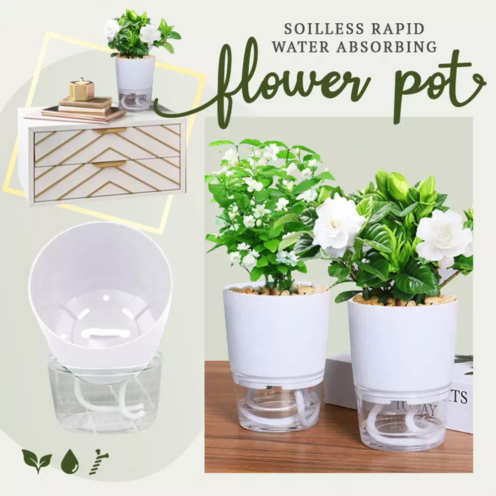 Water Absorbing Flower Pot Self Watering Planter with Water Container Bonsai Hydroponic Plant Potted Home Garden Decor
Water Absorbing Flower Pot Self Watering Planter with Water Container Bonsai Hydroponic Plant Potted Home Garden Decor
