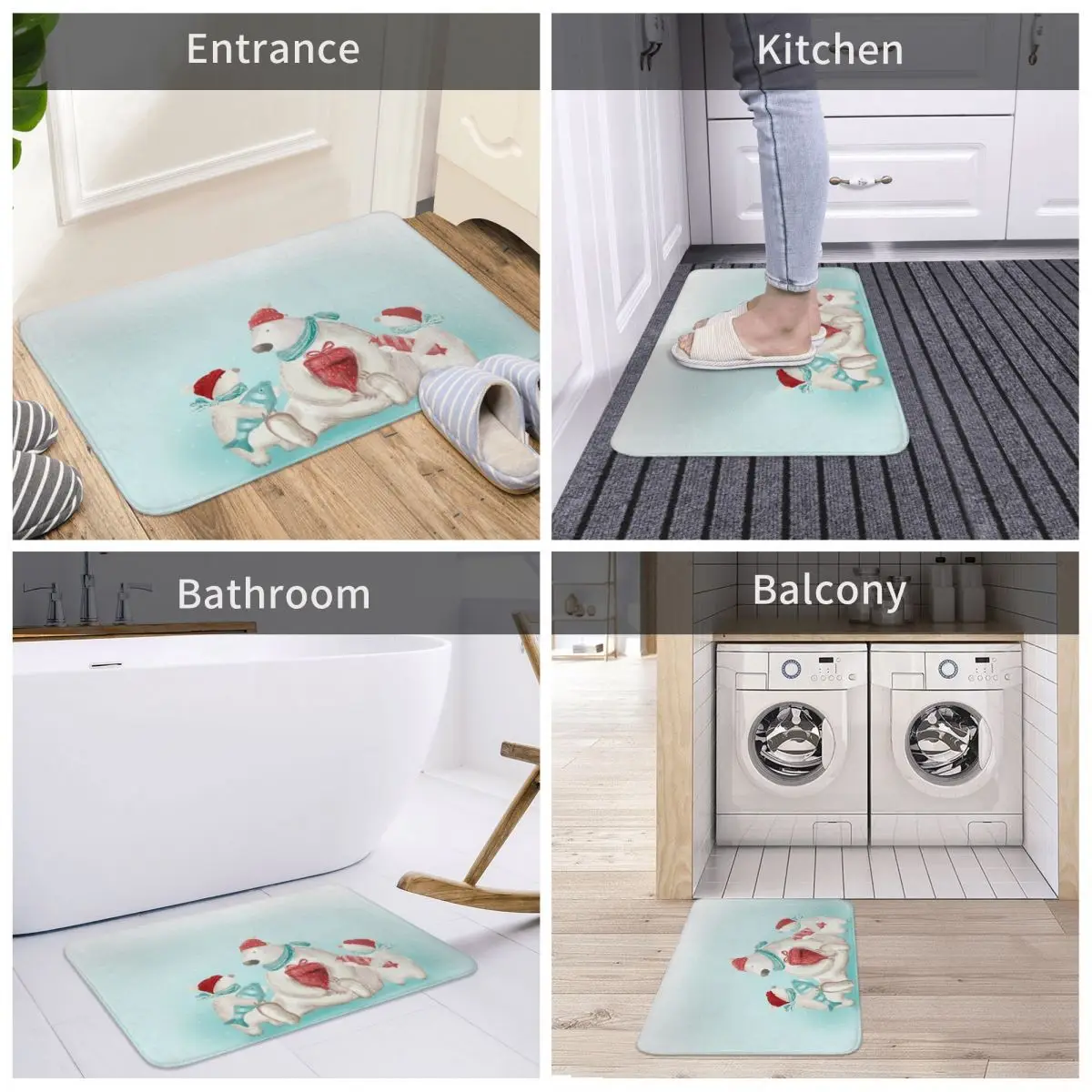 Polar Bear With Cubs Bath Door Mat Christmas Animal Rug Carpet Decor Entrance Living Room Home Kitchen Bathroom Antiwear Toilet
Polar Bear With Cubs Bath Door Mat Christmas Animal Rug Carpet Decor Entrance Living Room Home Kitchen Bathroom Antiwear Toilet
