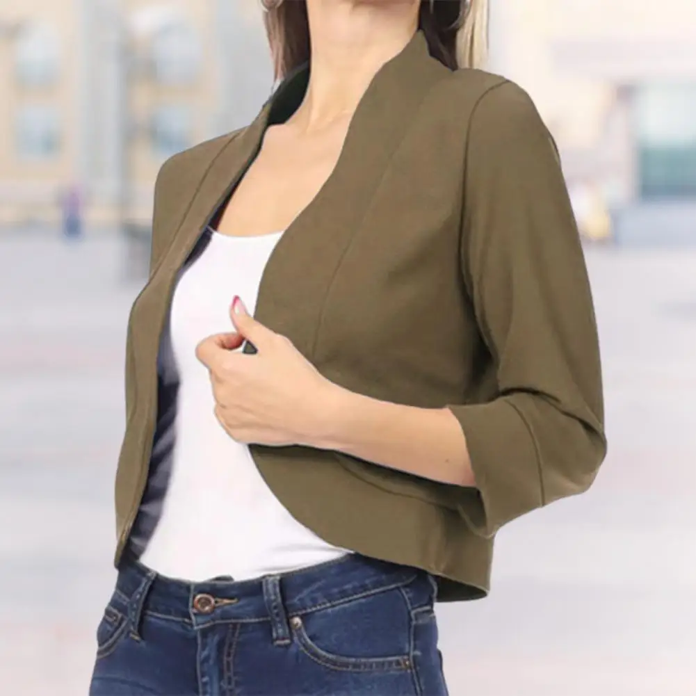 Lightweight Jacket Women Short Coat Stylish Women's Open Stitch Loose Fit Soft Three Quarter Sleeve for Spring/fall for Ol
Lightweight Jacket Women Short Coat Stylish Women's Open Stitch Loose Fit Soft Three Quarter Sleeve for Spring/fall for Ol