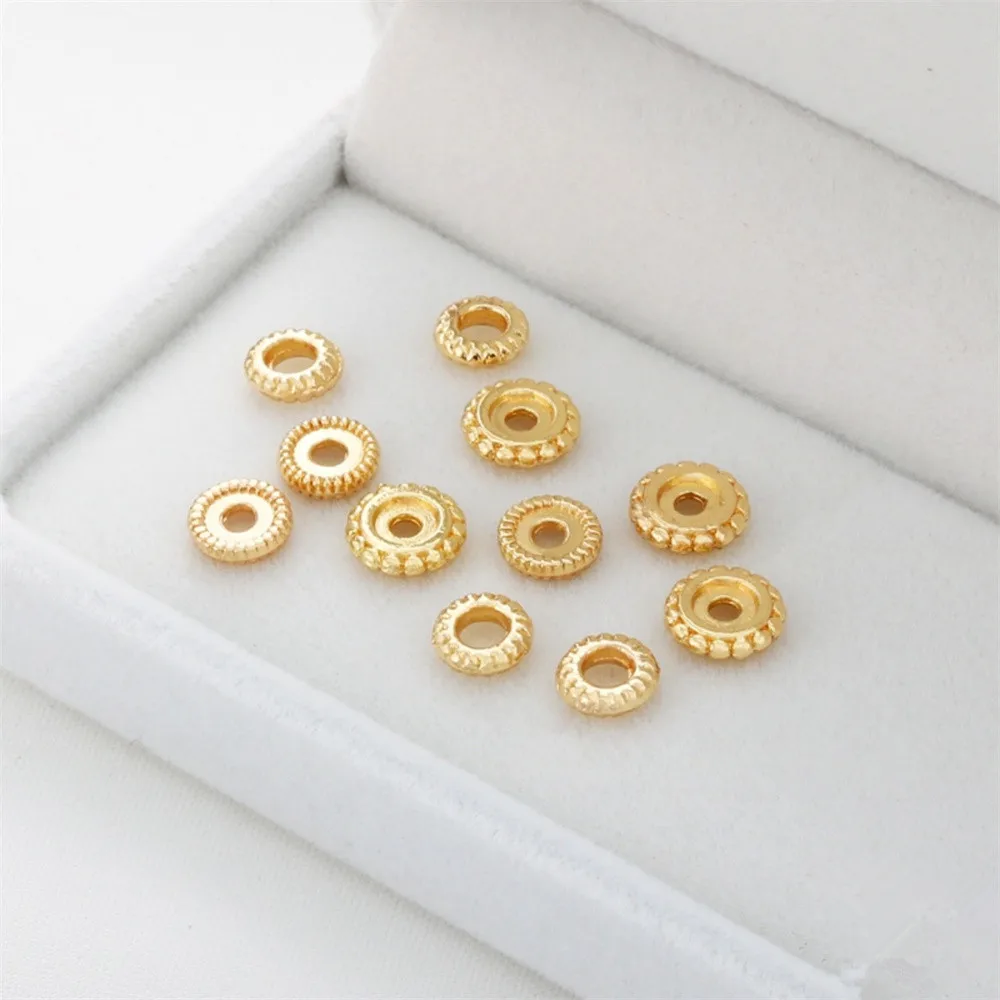 14K gold clad threaded tire pattern concave gear side spacer bead spacer diy handmade jewelry accessories
14K gold clad threaded tire pattern concave gear side spacer bead spacer diy handmade jewelry accessories