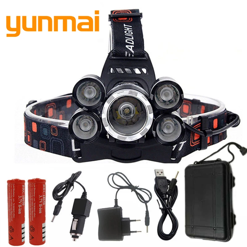 Фонарь налобный водонепроницаемый, 5 светодиодов, IPX4, USB 
Фонарь налобный водонепроницаемый, 5 светодиодов, IPX4, USB