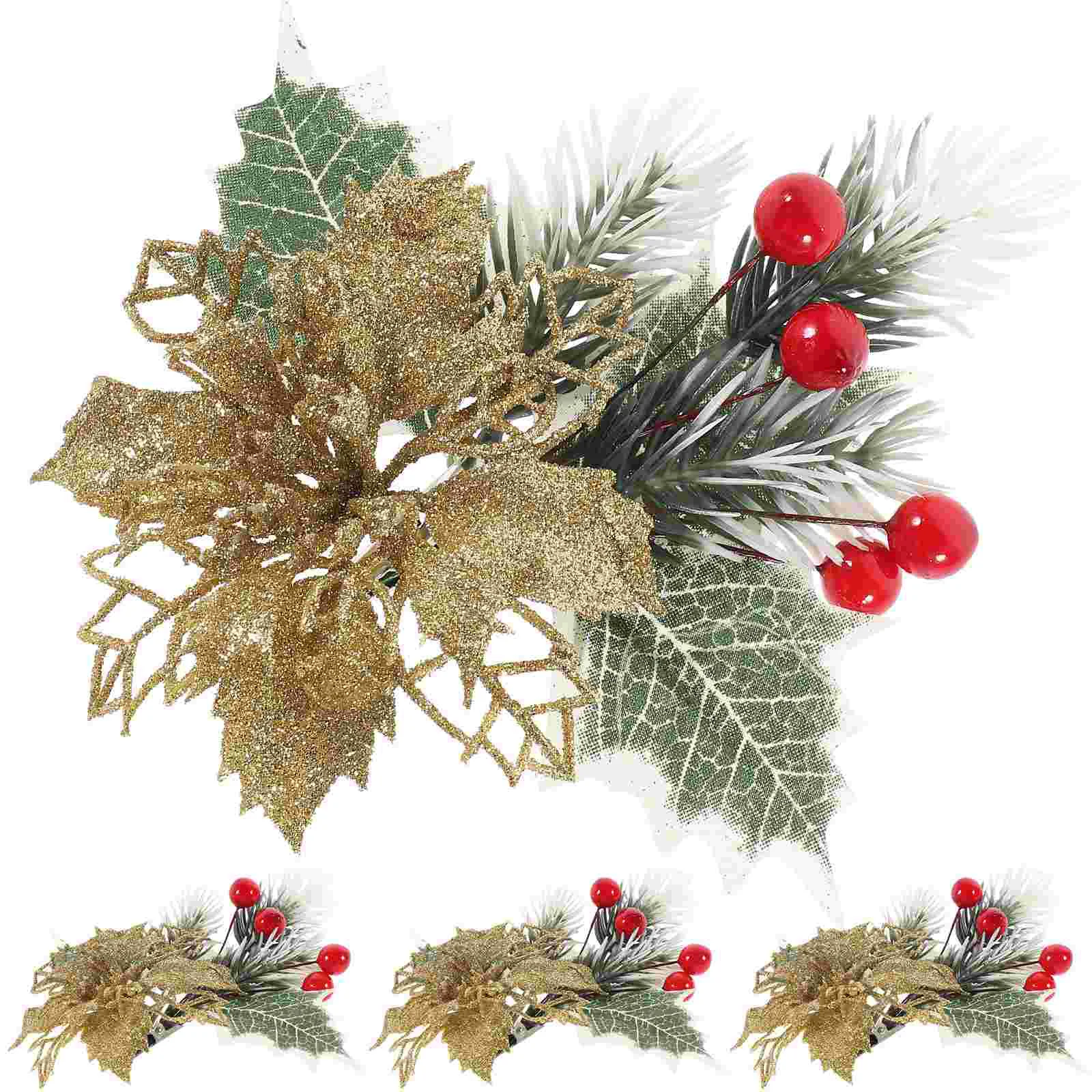 4pcs Christmas Tree Flowers Simulation Flowers Xmas Tree Decors DIY Fake Flower Leaf
4pcs Christmas Tree Flowers Simulation Flowers Xmas Tree Decors DIY Fake Flower Leaf