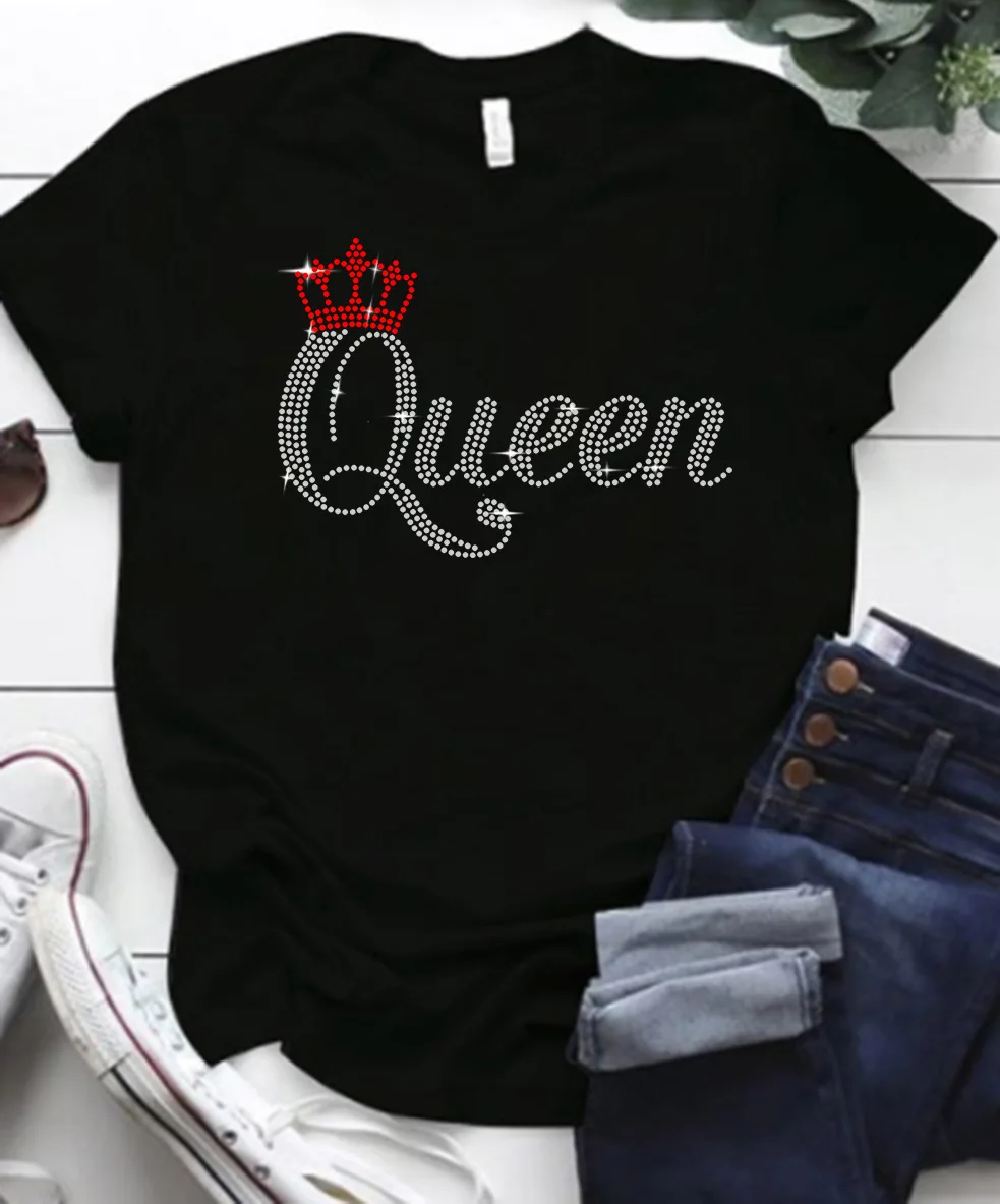 European and American women's new casual fashion hot drill round neck short sleeve women's T-shirt
European and American women's new casual fashion hot drill round neck short sleeve women's T-shirt