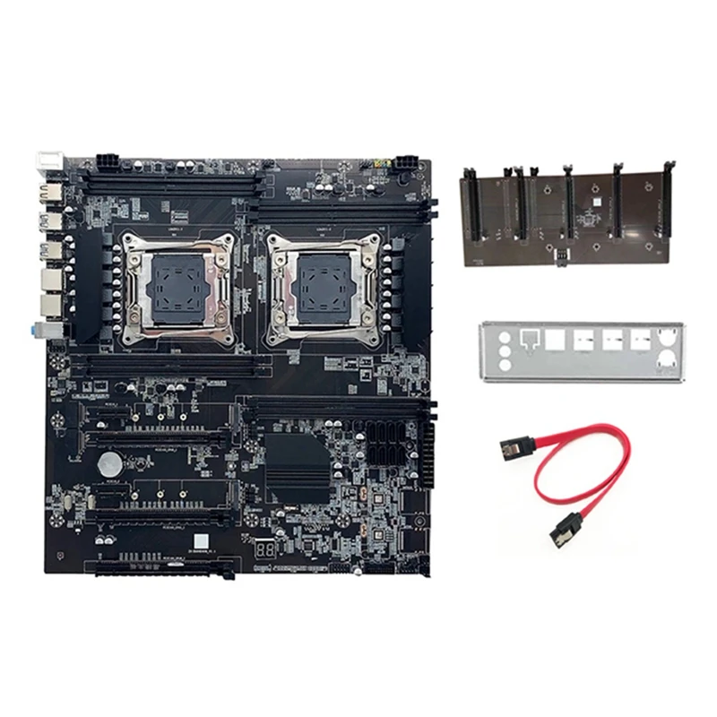 

Материнская плата X99 Dual CPU ALEO для майнинга + кабель SATA + перегородка LGA2011 V3/V4 8XDDR4 слот PCIE 16X 8XSATA3.0 поддерживает 5 графических процессоров