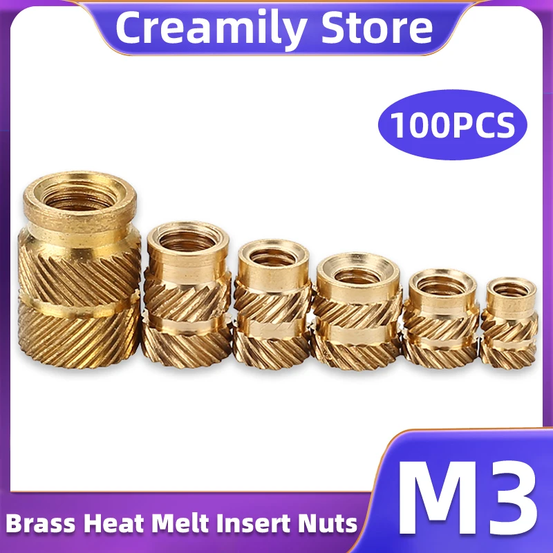 Creamily 100PCS Brass Hot Melt Inset Nuts Heating Molding Copper Thread Inserts Nut SL-type Double Twill Knurled Injection Brass
Creamily 100PCS Brass Hot Melt Inset Nuts Heating Molding Copper Thread Inserts Nut SL-type Double Twill Knurled Injection Brass