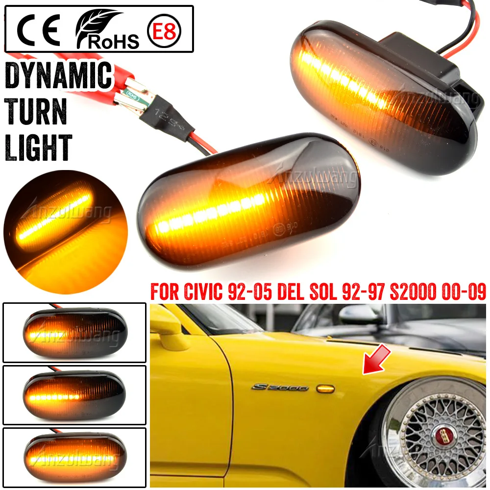 2pcs For Honda Prelude Civic CRX Del Sol Fit Accord Integra S2000 AP1 AP2 S2K LED Dynamic Side Marker Turn Signal Lights
2pcs For Honda Prelude Civic CRX Del Sol Fit Accord Integra S2000 AP1 AP2 S2K LED Dynamic Side Marker Turn Signal Lights