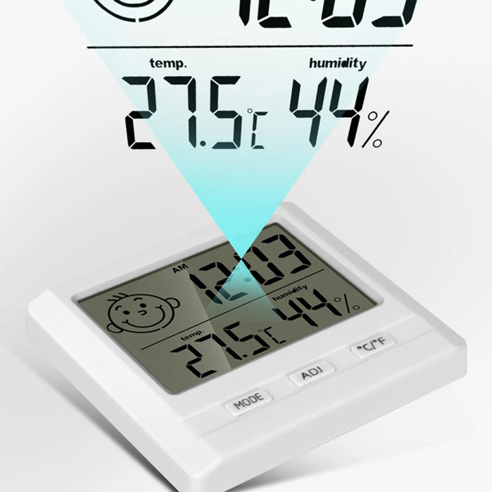 Portable Indoor Household Thermometer Hygrometer 3.28*3.12*0.84inch 8.2cm * 7.8cm * 2.1cm 10 Seconds Updated Clearer
Portable Indoor Household Thermometer Hygrometer 3.28*3.12*0.84inch 8.2cm * 7.8cm * 2.1cm 10 Seconds Updated Clearer