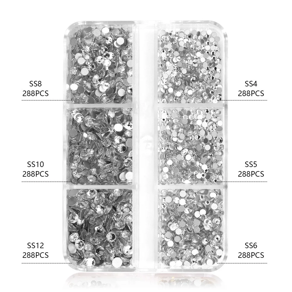 Clear 6 Grids Nail Accessories Rhinestones Small Size Box Set Nail Art Supplies and Decorations Diamonds in Bulk Korean
Clear 6 Grids Nail Accessories Rhinestones Small Size Box Set Nail Art Supplies and Decorations Diamonds in Bulk Korean