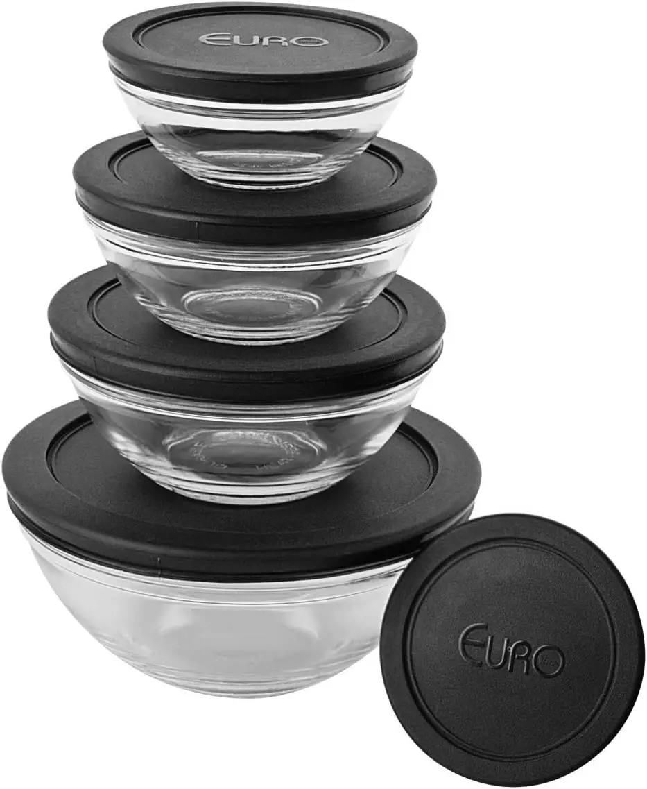 Home VDR7090-EN - Set of 5 Round Glass Pots with Plastic Lid, Black Bottles Kitchen Storage Box Transparent Food Canister Keep F
Home VDR7090-EN - Set of 5 Round Glass Pots with Plastic Lid, Black Bottles Kitchen Storage Box Transparent Food Canister Keep F