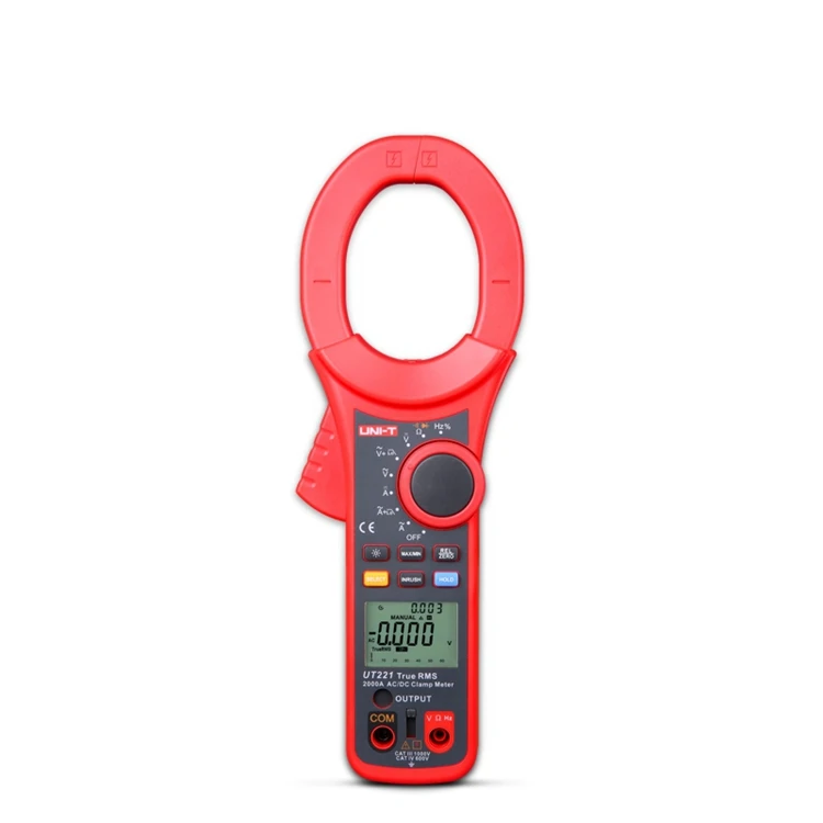 

UNI-T UT221 Handheld AC DC 2000A Digital Clamp Meter True RMS Ammeter Resistor Frequency Diode Test Current Measuring Meter