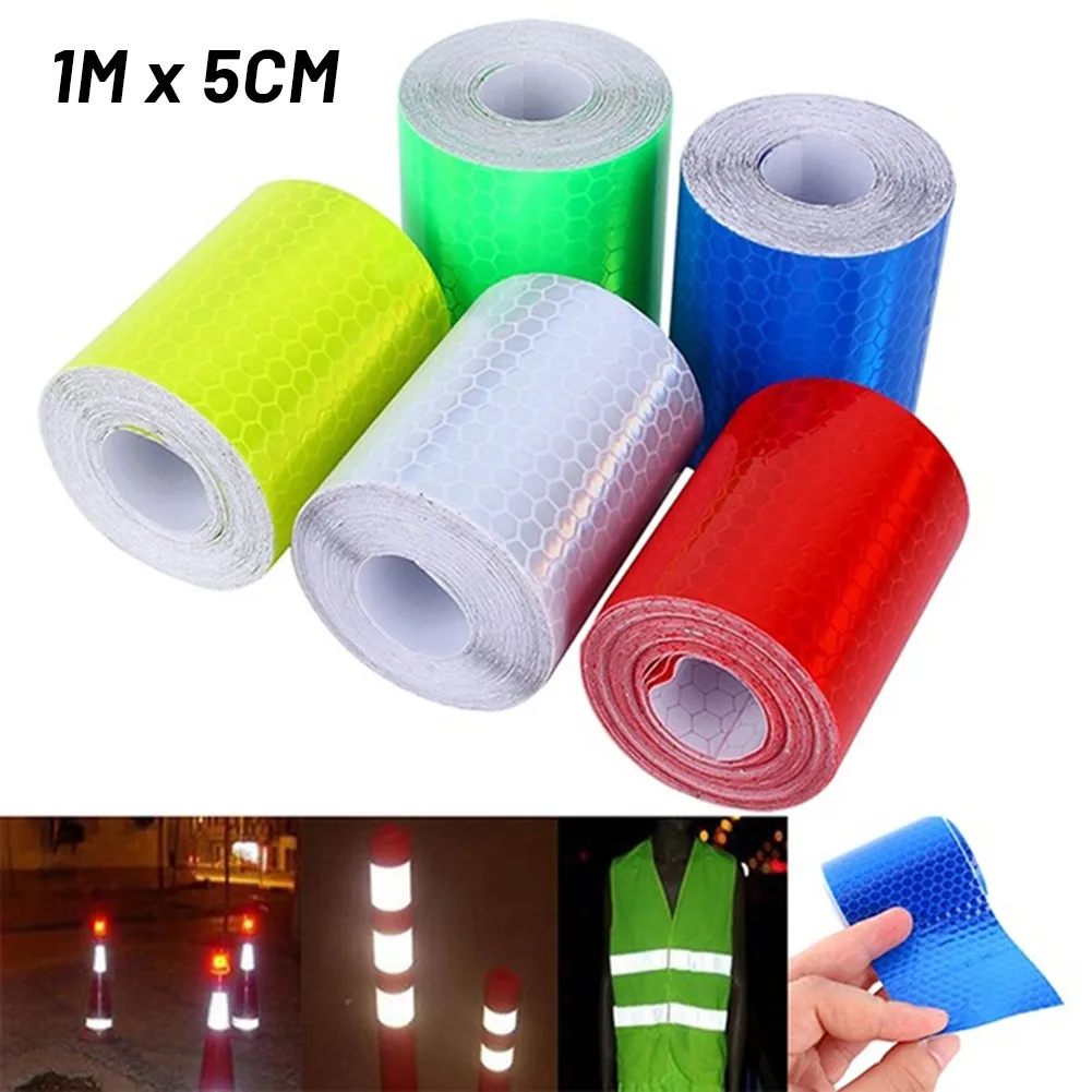 

1PCS Motorcycle Car Bicycles Reflective Stickers 5cm*1m Decoration Film Reflect Safety Strip Warning Reflective Sign Sticker