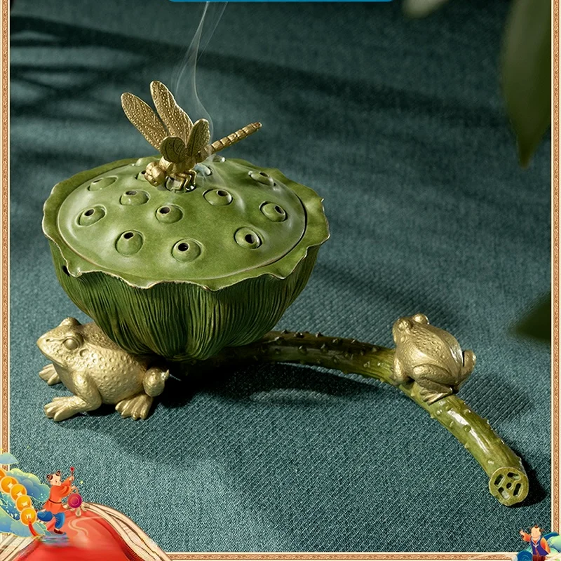 Copper Master Copper Ornaments Lotus Pond Voice of Frog Incense Burner Home Ornament Copper Crafts Gift Decoration
Copper Master Copper Ornaments Lotus Pond Voice of Frog Incense Burner Home Ornament Copper Crafts Gift Decoration