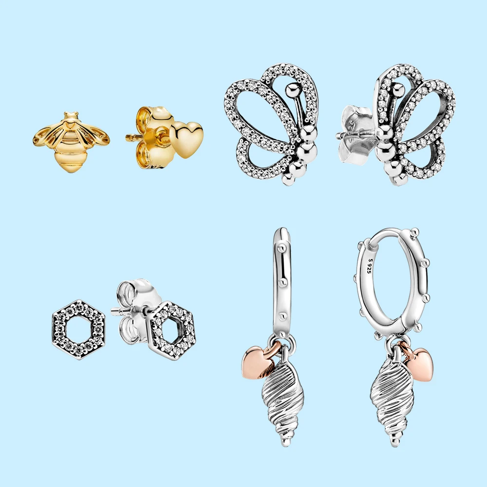 925 Silver Animal Element Stud Earrings fit for Pandora Original Anniversary Jewelry to Ladies Party Gift
925 Silver Animal Element Stud Earrings fit for Pandora Original Anniversary Jewelry to Ladies Party Gift