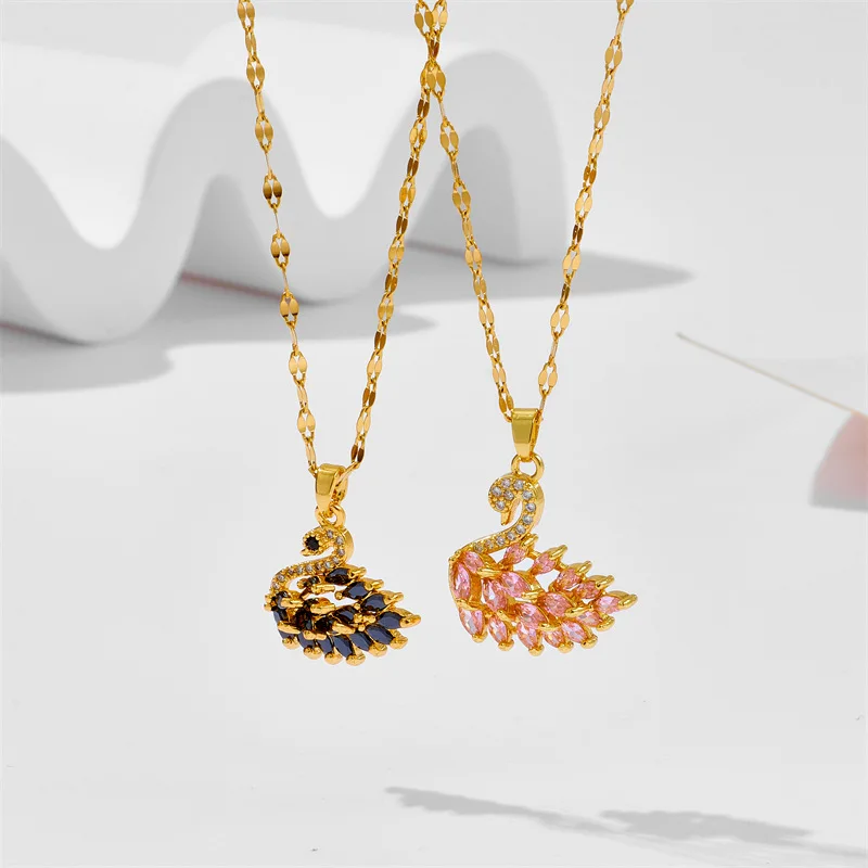 Black Swan Pendant Titanium Steel Chain Necklace Exquisite Fashion Micro Setting Jewelry
Black Swan Pendant Titanium Steel Chain Necklace Exquisite Fashion Micro Setting Jewelry