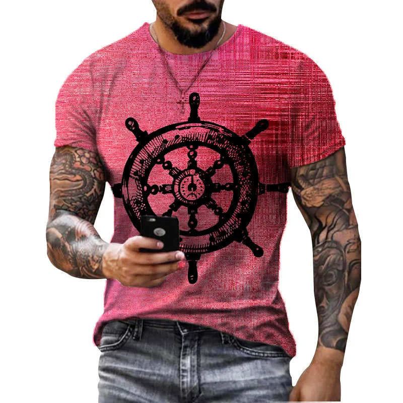 Men Generous Simple Rudder Pattern Men Around Neck Bottom Shirt Fashion Street Style Comfortable Teenagers Short Sleeve
Men Generous Simple Rudder Pattern Men Around Neck Bottom Shirt Fashion Street Style Comfortable Teenagers Short Sleeve