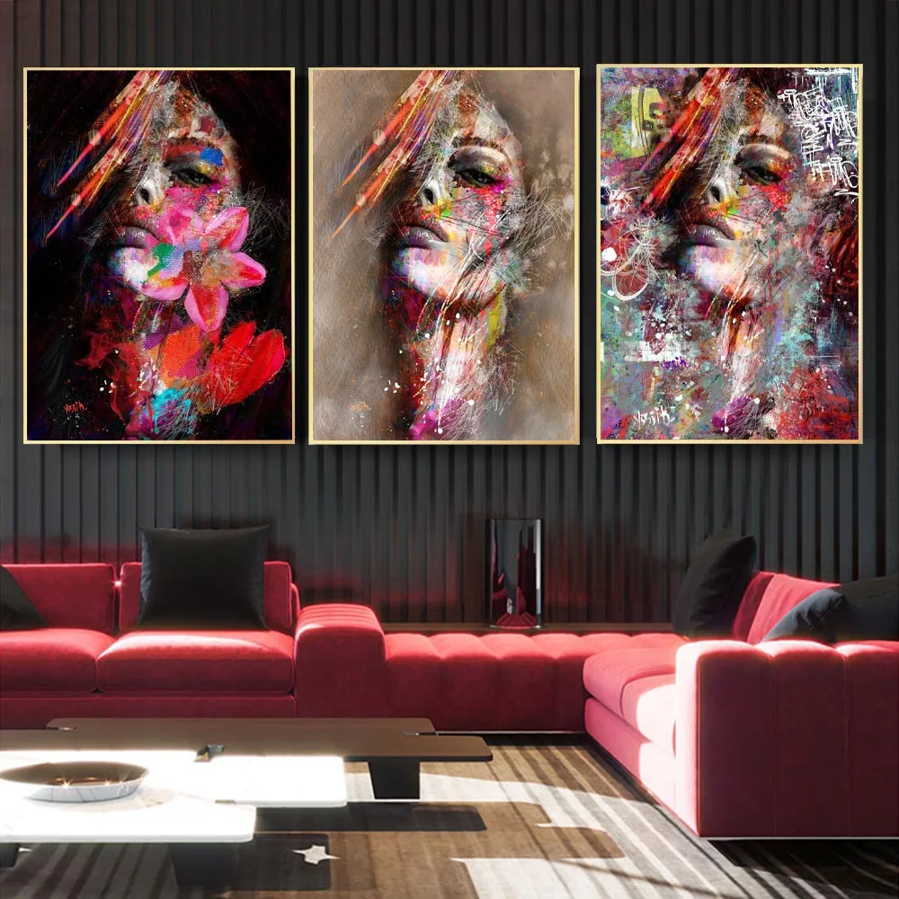 Abstract Woman Wall Art Beautiful Flower Girl Canvas Painting and Print Graffiti Picture for Bedroom Cuadors Home Decoration
Abstract Woman Wall Art Beautiful Flower Girl Canvas Painting and Print Graffiti Picture for Bedroom Cuadors Home Decoration