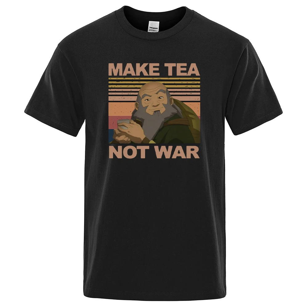 

Make Tea Not War Anime Print Man T Shirts Oversized Crewneck T Shirt Fashion Breathable Tee Shirts Casual S-XXXL T-Shirts Men's