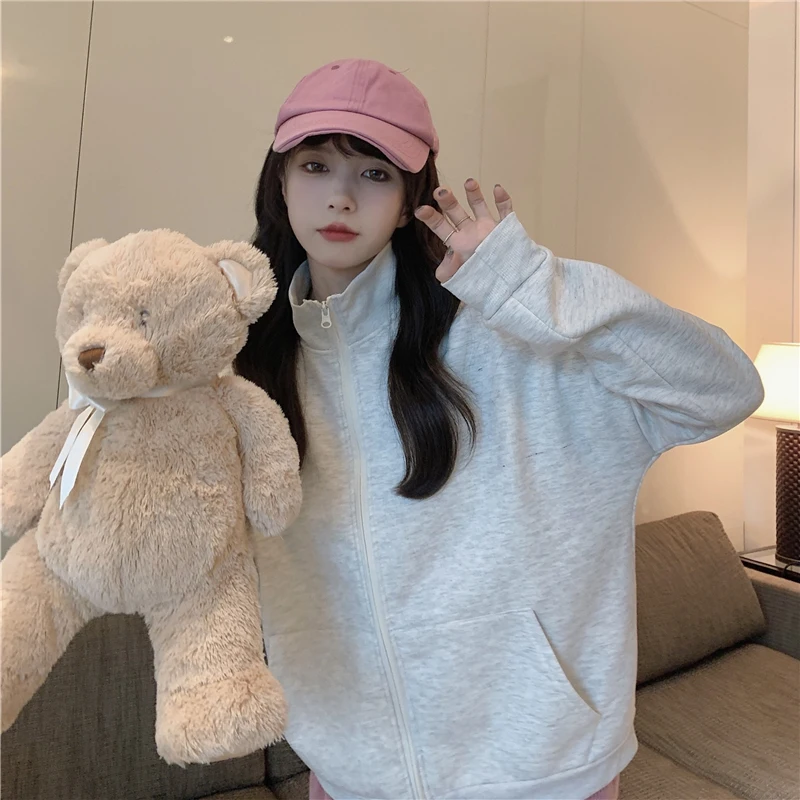 Women's Sweatshirts Clothing Cardigan Stand-up Collar Fashion Zipper Winter Loose Solid Color Popularity Tenafeicc
Women's Sweatshirts Clothing Cardigan Stand-up Collar Fashion Zipper Winter Loose Solid Color Popularity Tenafeicc