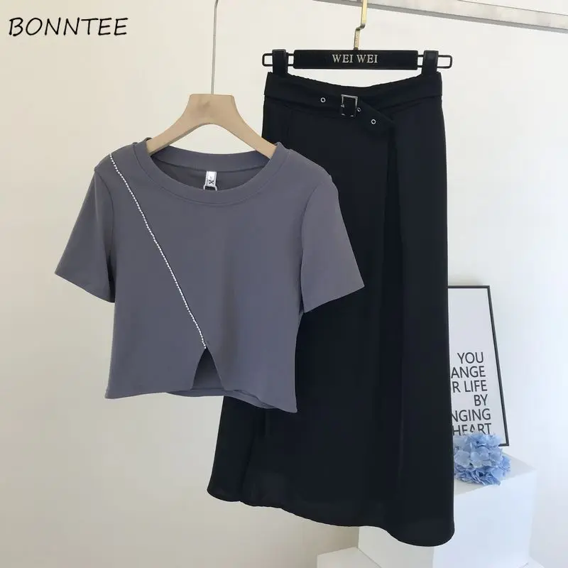Sets Women M-5XL Solid Simple Fashion Office Lady All-match Summer Korean Style Cropped 2 Piece Outfit New Arrival O-neck Cosy
Sets Women M-5XL Solid Simple Fashion Office Lady All-match Summer Korean Style Cropped 2 Piece Outfit New Arrival O-neck Cosy