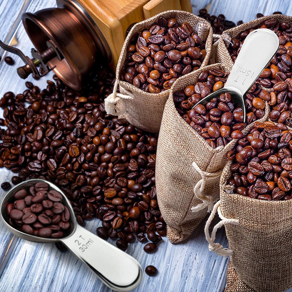 Coffee Measuring Spoon Measuring Stainless Steel Stylish Tool 15ml+ 30ml 9.5*4.2cm+10*5.2cm Accessories Beautiful
Coffee Measuring Spoon Measuring Stainless Steel Stylish Tool 15ml+ 30ml 9.5*4.2cm+10*5.2cm Accessories Beautiful
