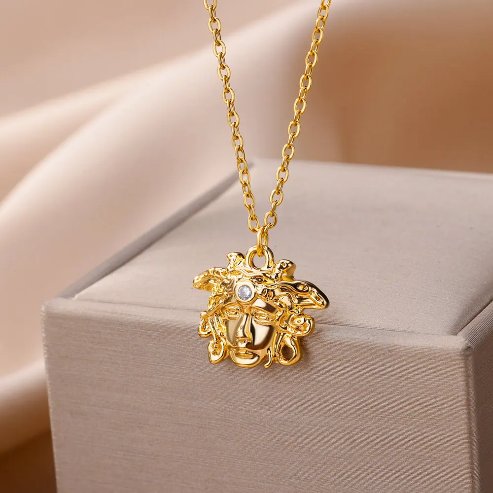 Stainless Steel Necklace for Women Jewelry Neck Accessories Goddess Head Evil Eyes Cat Paw Pendant Vintage Chain Choker
Stainless Steel Necklace for Women Jewelry Neck Accessories Goddess Head Evil Eyes Cat Paw Pendant Vintage Chain Choker