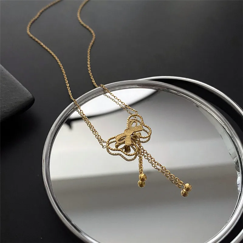 Sweet Butterfly Tie Titanium Steel Pendant Necklace For Women Simple Charm Student Gift Jewelry
Sweet Butterfly Tie Titanium Steel Pendant Necklace For Women Simple Charm Student Gift Jewelry