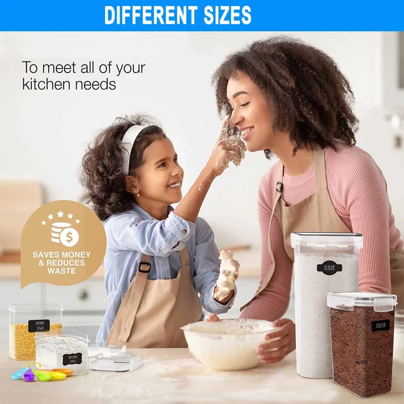 Food Storage Containers, Pantry Organization and Storage ,7 Pieces BPA Free Plastic Airtight Kitchen Organization and Storage wi
Food Storage Containers, Pantry Organization and Storage ,7 Pieces BPA Free Plastic Airtight Kitchen Organization and Storage wi
