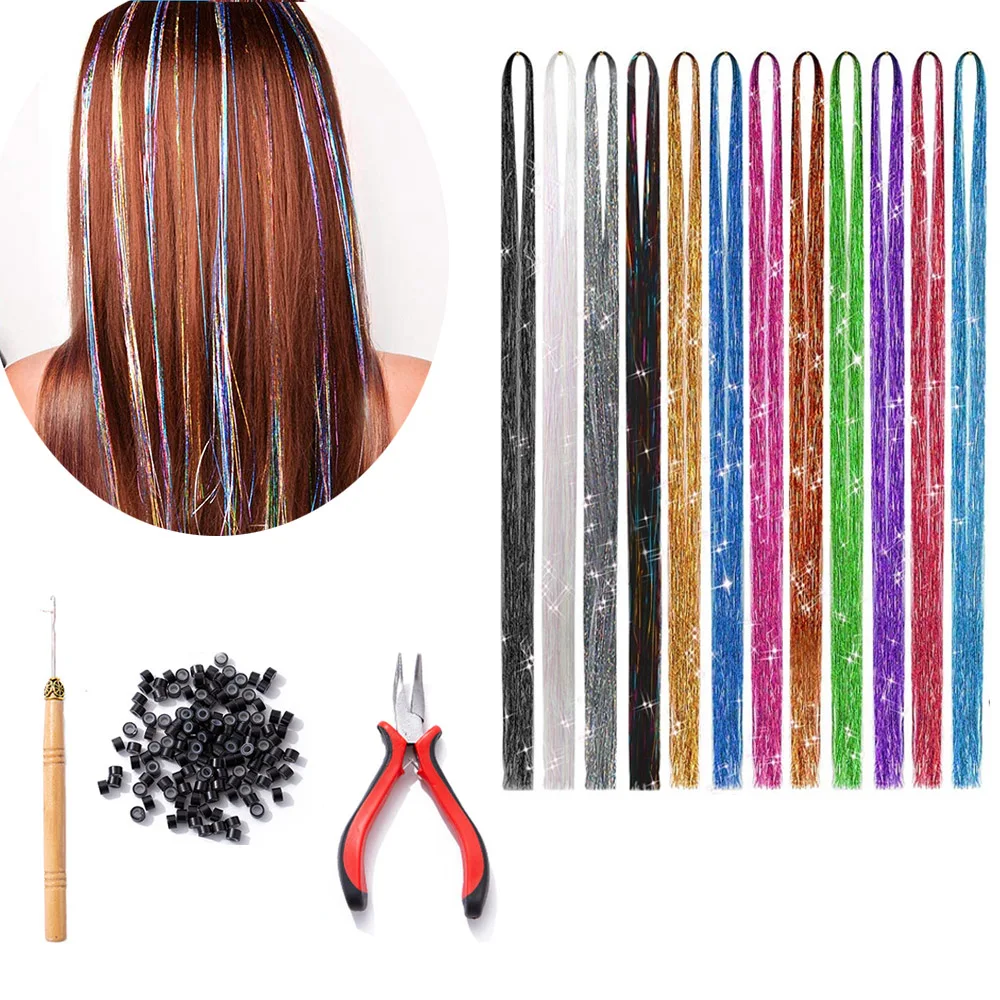93cm/120cm Tinsel Hair 12 Colors Hair Braids Rope Wig Accessories Strands Extensions for Women Girls with Tools Braiding Sparkle
93cm/120cm Tinsel Hair 12 Colors Hair Braids Rope Wig Accessories Strands Extensions for Women Girls with Tools Braiding Sparkle