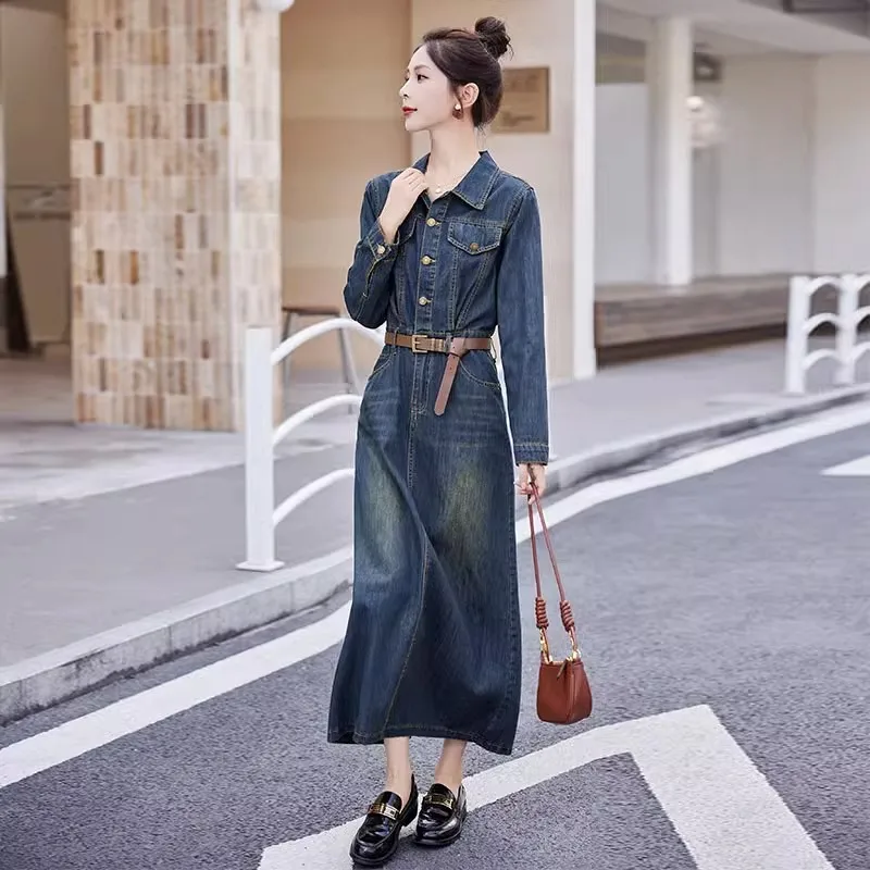 Vintage Denim Women's Dresses 2023 New Slim Clothing Solid Long Sleeve A-LINE Empire Fashion Spring/Summer Women Dress
Vintage Denim Women's Dresses 2023 New Slim Clothing Solid Long Sleeve A-LINE Empire Fashion Spring/Summer Women Dress