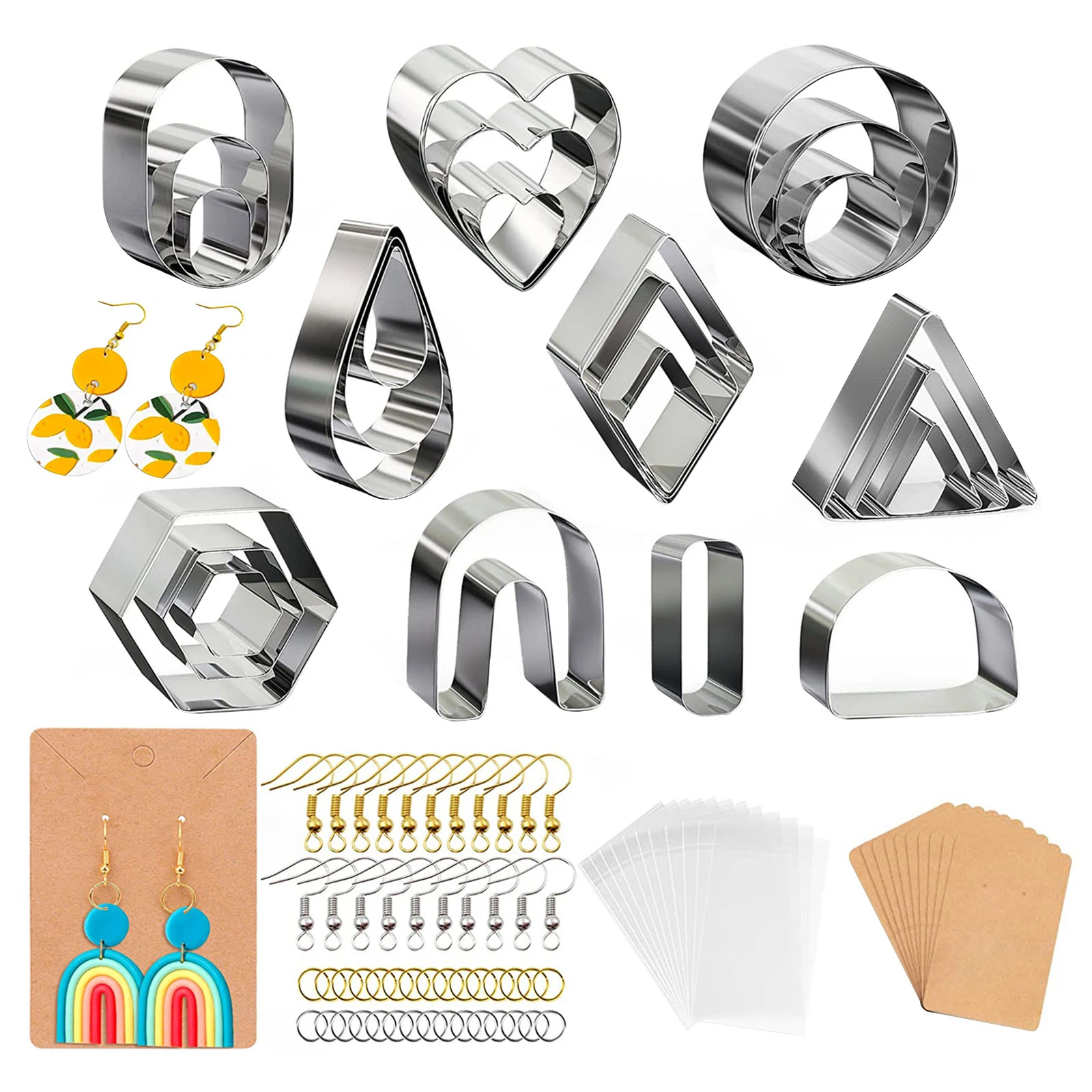 Polymer Clay Cutters Stainless Steel Polymer Clay Tool Pottery DIY Ceramic Craft Cutting Mold for Earring Jewelry Pendant Making
Polymer Clay Cutters Stainless Steel Polymer Clay Tool Pottery DIY Ceramic Craft Cutting Mold for Earring Jewelry Pendant Making