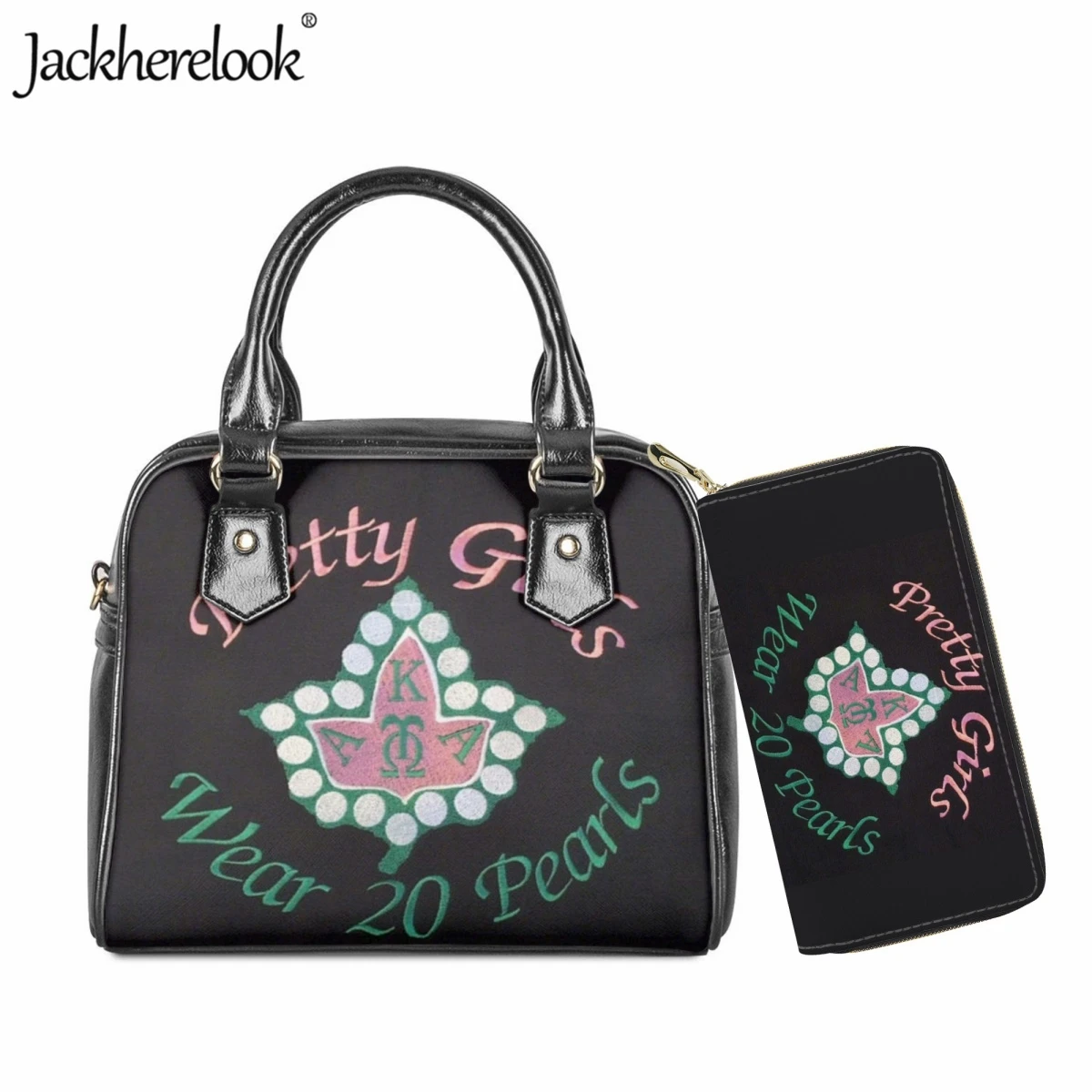 Jackherelook Alpha Kappa Alpha Sorority, женская сумка через плечо из искусственной кожи, Длинный кошелек, 2 шт./комплект, сумка-мессенджер для покупок
Jackherelook Alpha Kappa Alpha Sorority, женская сумка через плечо из искусственной кожи, Длинный кошелек, 2 шт./комплект, сумка-мессенджер для покупок