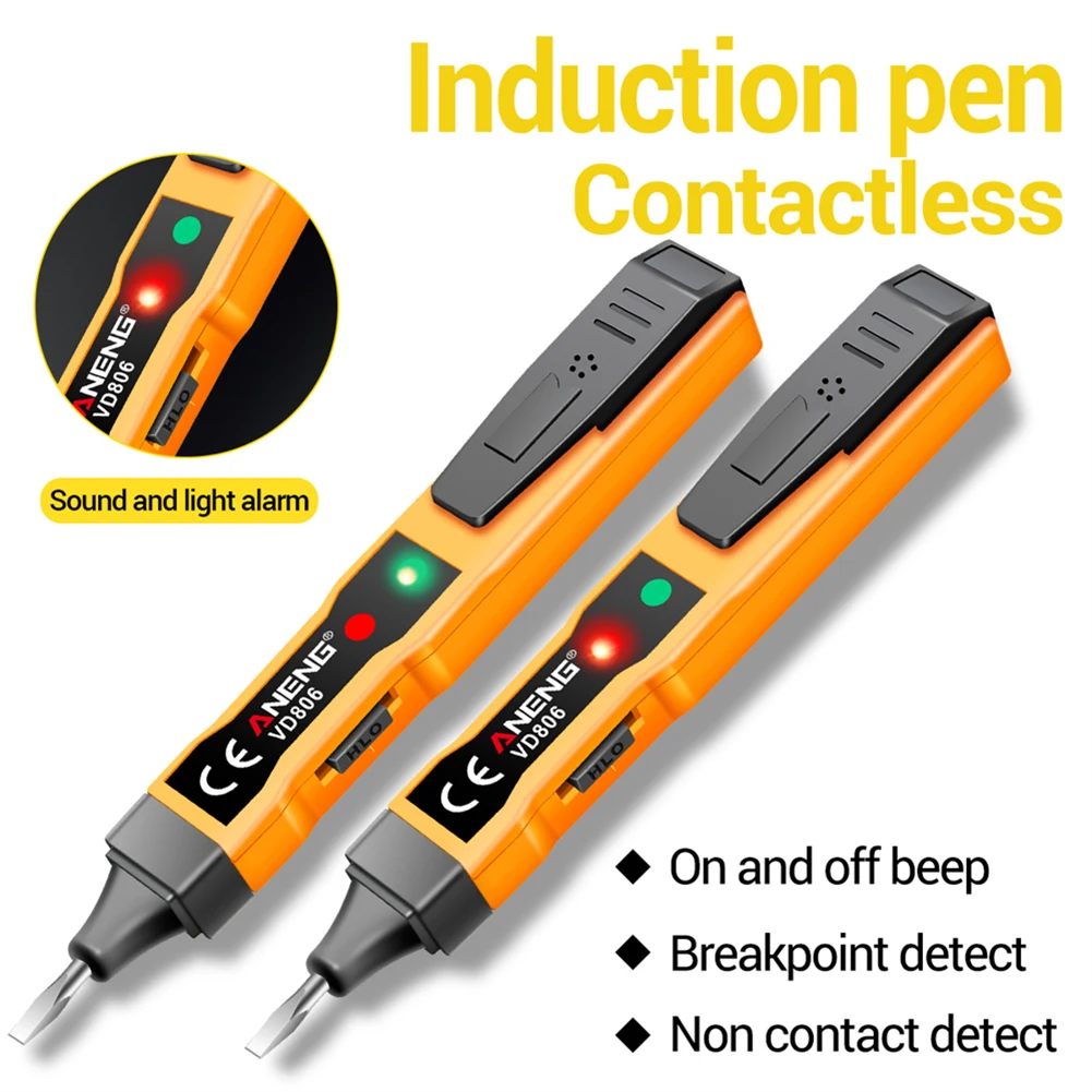 VD806 AC/DC Voltage Tester Current Non-contact Voltage Detector Circuit Tester Electric Sensor Test Pencil Voltage Indicator
VD806 AC/DC Voltage Tester Current Non-contact Voltage Detector Circuit Tester Electric Sensor Test Pencil Voltage Indicator