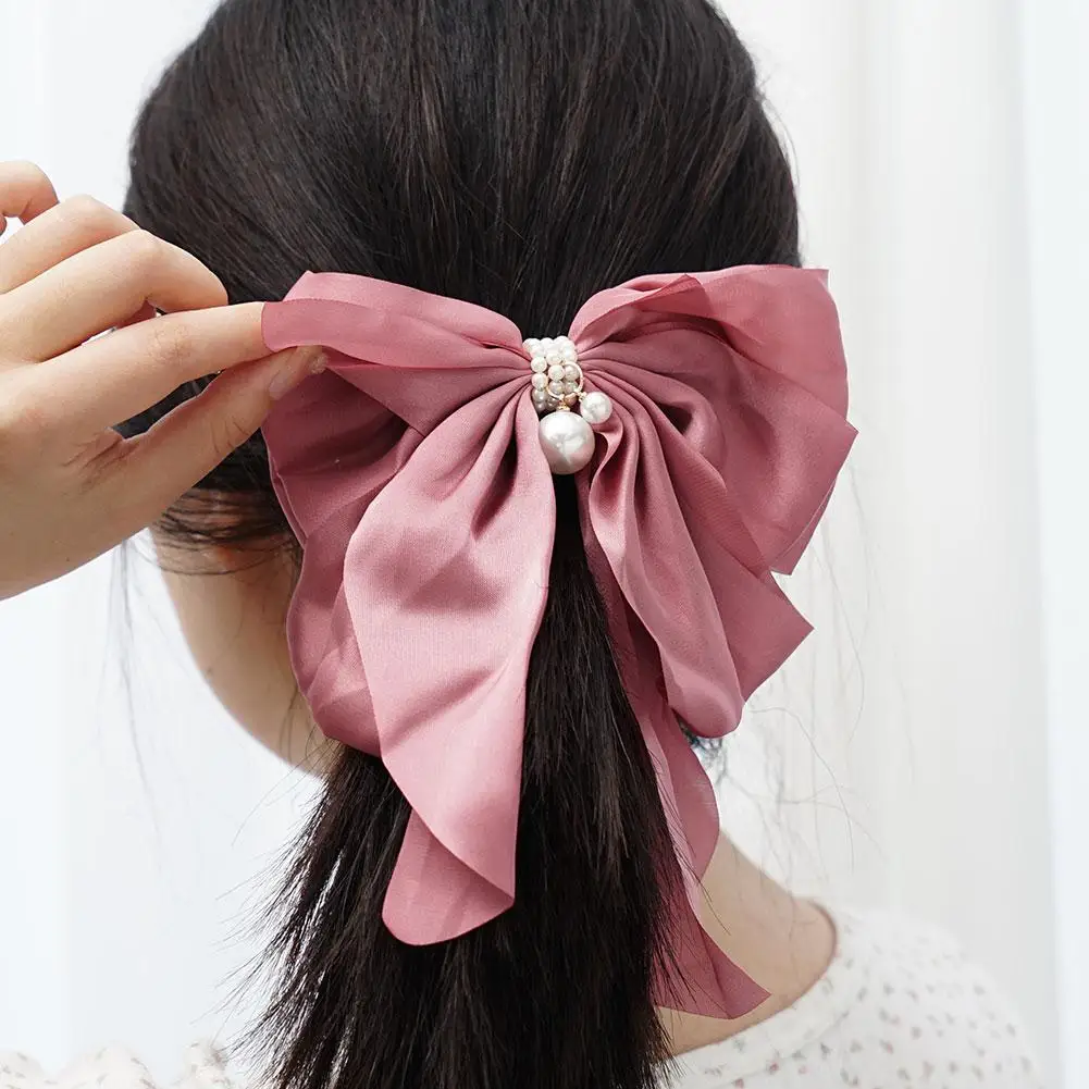 New Pearl Pendant Elegant Bow Ribbon Hair Clip Pin Headband Clip Hair Hair With Retro Spring Accessories Girls Clips Q8m6
New Pearl Pendant Elegant Bow Ribbon Hair Clip Pin Headband Clip Hair Hair With Retro Spring Accessories Girls Clips Q8m6