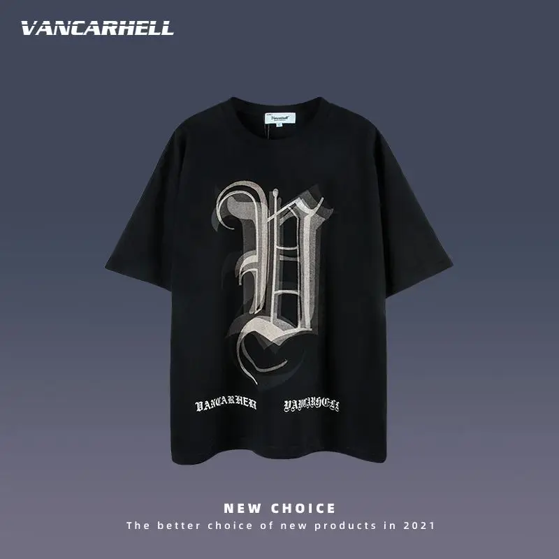 American Dark Niche Design Letter Printing Short-sleeved T-shirt Men and Women Fashion Oversize Loose Summer Top 2022 New Hot
American Dark Niche Design Letter Printing Short-sleeved T-shirt Men and Women Fashion Oversize Loose Summer Top 2022 New Hot