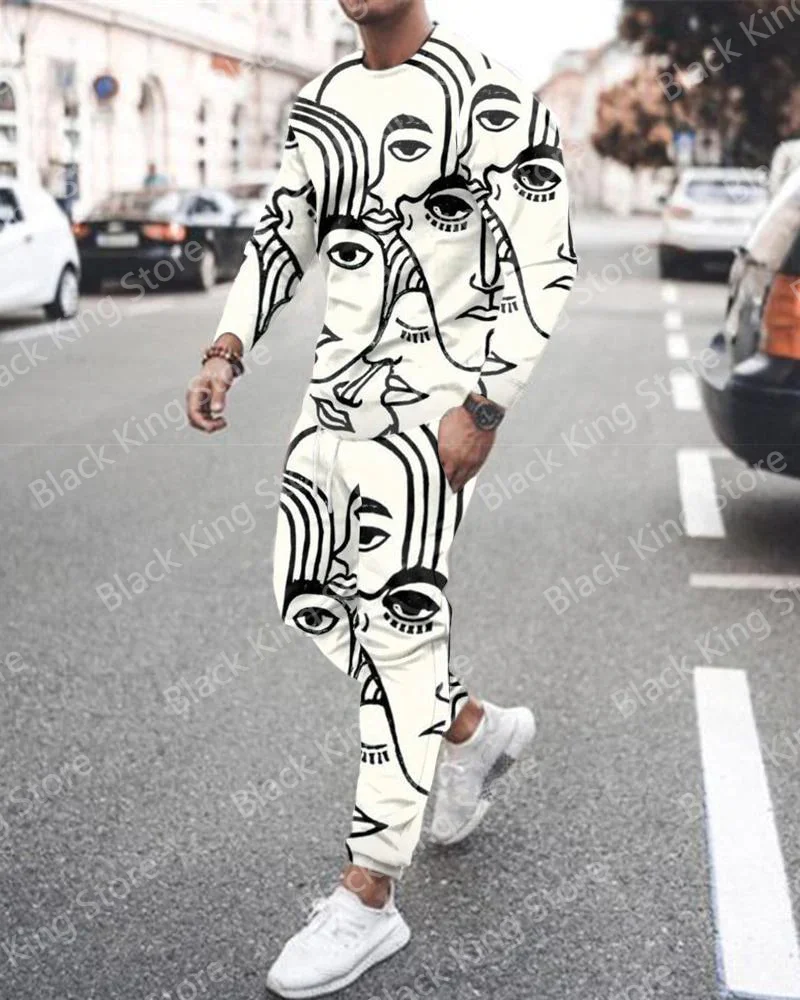 2023 Newest Long Sleeved T Shirt for Men Sets 3D Print Trend Men's Clothes Outfits Casual Sports Pants Suits Fashion Streetwear
2023 Newest Long Sleeved T Shirt for Men Sets 3D Print Trend Men's Clothes Outfits Casual Sports Pants Suits Fashion Streetwear