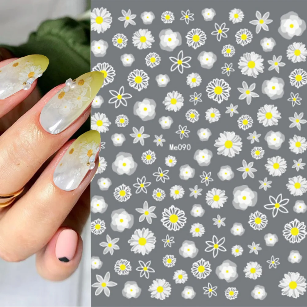 Flower Nail Art Stickers Self-adhesive Daisy Embossed Decals, Manicure/DIY Floral Sliders Nails Decoration Accessories Supplies
Flower Nail Art Stickers Self-adhesive Daisy Embossed Decals, Manicure/DIY Floral Sliders Nails Decoration Accessories Supplies