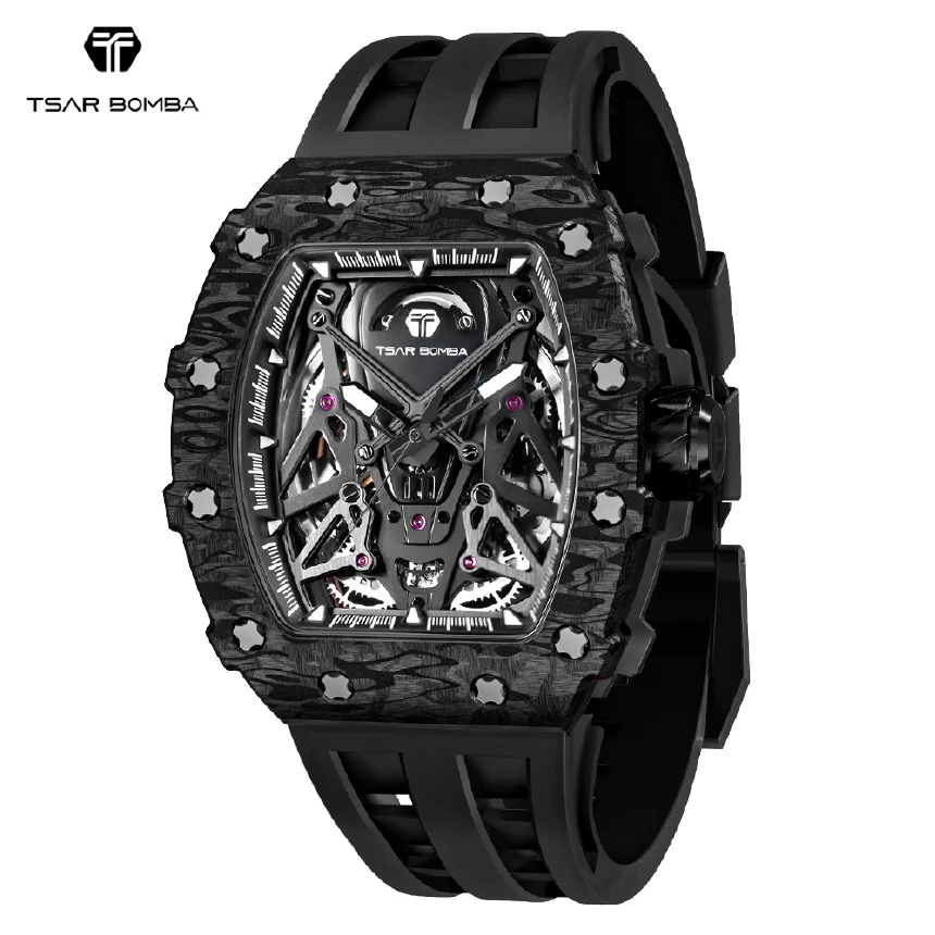 TSAR BOMBA Automatic Watch Men Carbon Fiber Tonneau Mechanical Wristwatch Waterproof Sapphire Clock Luxury Fashion Man Watches
TSAR BOMBA Automatic Watch Men Carbon Fiber Tonneau Mechanical Wristwatch Waterproof Sapphire Clock Luxury Fashion Man Watches
