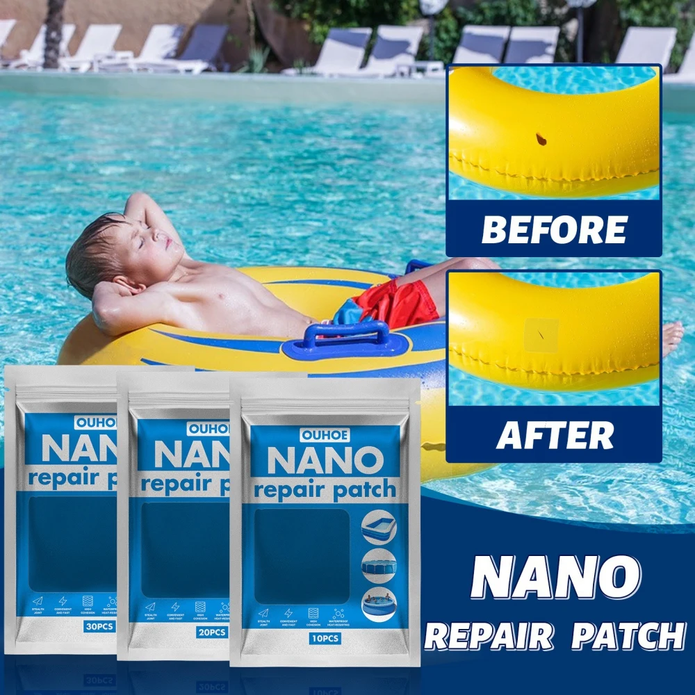 10/20/30pcs Nano Repair Patch for Swimming Ring Water Pad Tent Inflatable Toy Waterproof Special Adhesive Tape for Outdoor Pool
10/20/30pcs Nano Repair Patch for Swimming Ring Water Pad Tent Inflatable Toy Waterproof Special Adhesive Tape for Outdoor Pool