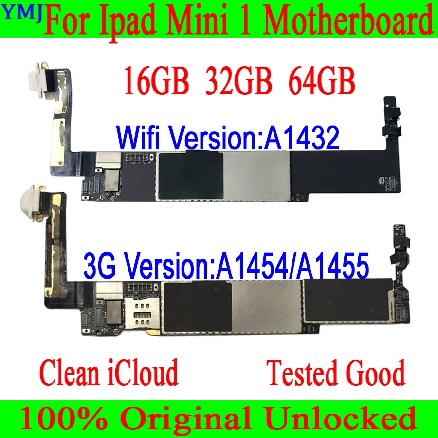 A1432 Wifi and A1454/A1455 3G Version For IPad MINI 1 Motherboard 16GB 32GB 64GB Original Unlocked Free Icloud Logic Board
A1432 Wifi and A1454/A1455 3G Version For IPad MINI 1 Motherboard 16GB 32GB 64GB Original Unlocked Free Icloud Logic Board