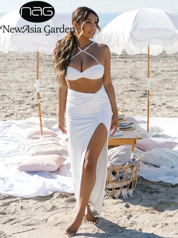 NewAsia Womens Two Piece Sets Split Cut out Long Skirt Bow Twist Crop Top Ruched Slim Fit Skirts Summer Sexy 2 Piece Skirt Set
NewAsia Womens Two Piece Sets Split Cut out Long Skirt Bow Twist Crop Top Ruched Slim Fit Skirts Summer Sexy 2 Piece Skirt Set