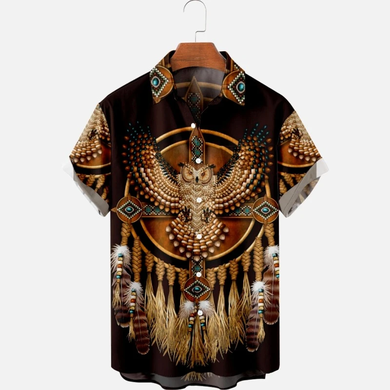 Men's fashion shirt, comfortable single-button casual short sleeve, Hawaiian Indian 3D printing, large beach short sleeve loose
Men's fashion shirt, comfortable single-button casual short sleeve, Hawaiian Indian 3D printing, large beach short sleeve loose