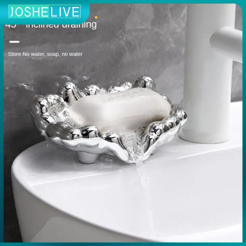 

Soap Dish Light Luxury Cloud Bathroom Storage Washstand Support Toilet Supplies Electroplating No Punching Creative