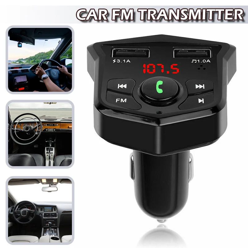 

Bluetooth-compatible Car FM Transmitter Fast Chargers Dual USB Cars Charger mp3 Music Player Adapters