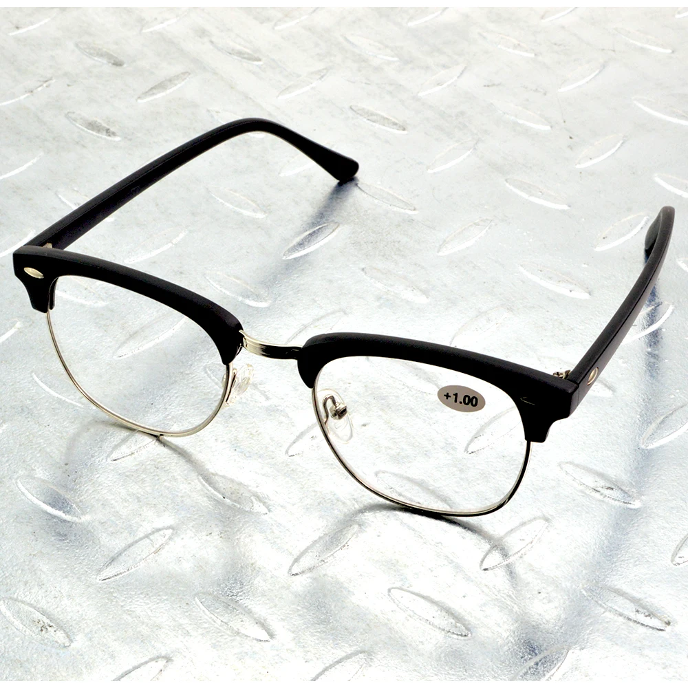 Round Classic Retro Black N Silver Alloy Frame Rivet Decoration Men Women Reading Glasses +0.75 +1 +1.25 +1.5 To +4
Round Classic Retro Black N Silver Alloy Frame Rivet Decoration Men Women Reading Glasses +0.75 +1 +1.25 +1.5 To +4