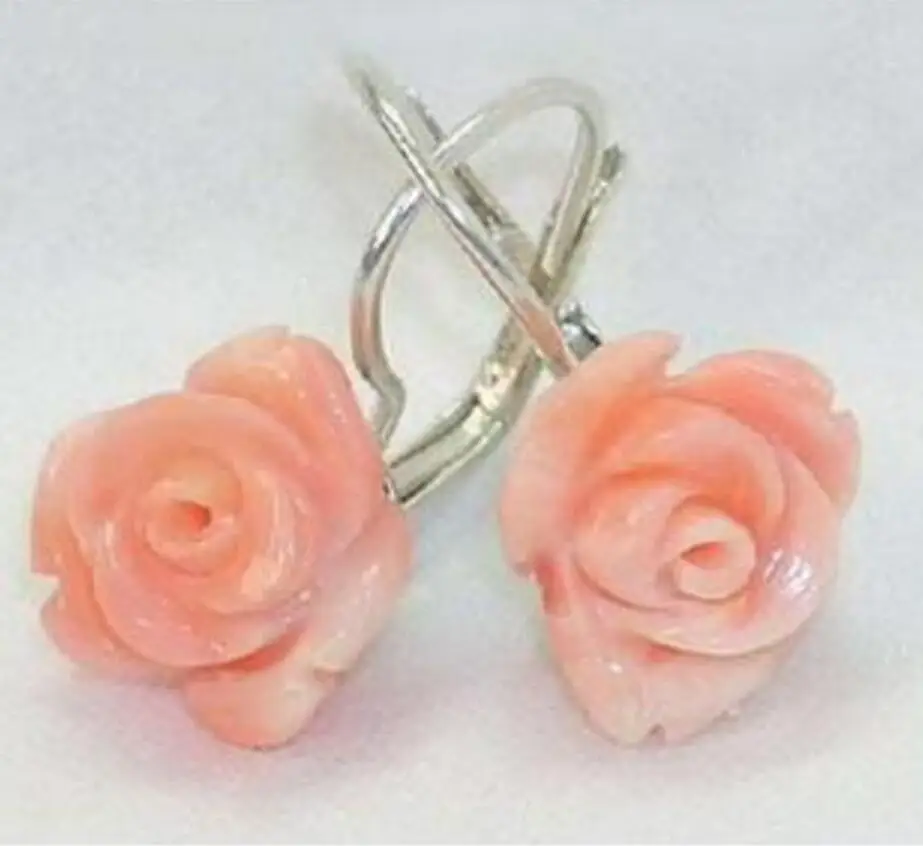 unique lady's hot Pink Coral Rose Flower 12mm Hook Earrings Natural stone bread Earing silver big earrings
unique lady's hot Pink Coral Rose Flower 12mm Hook Earrings Natural stone bread Earing silver big earrings