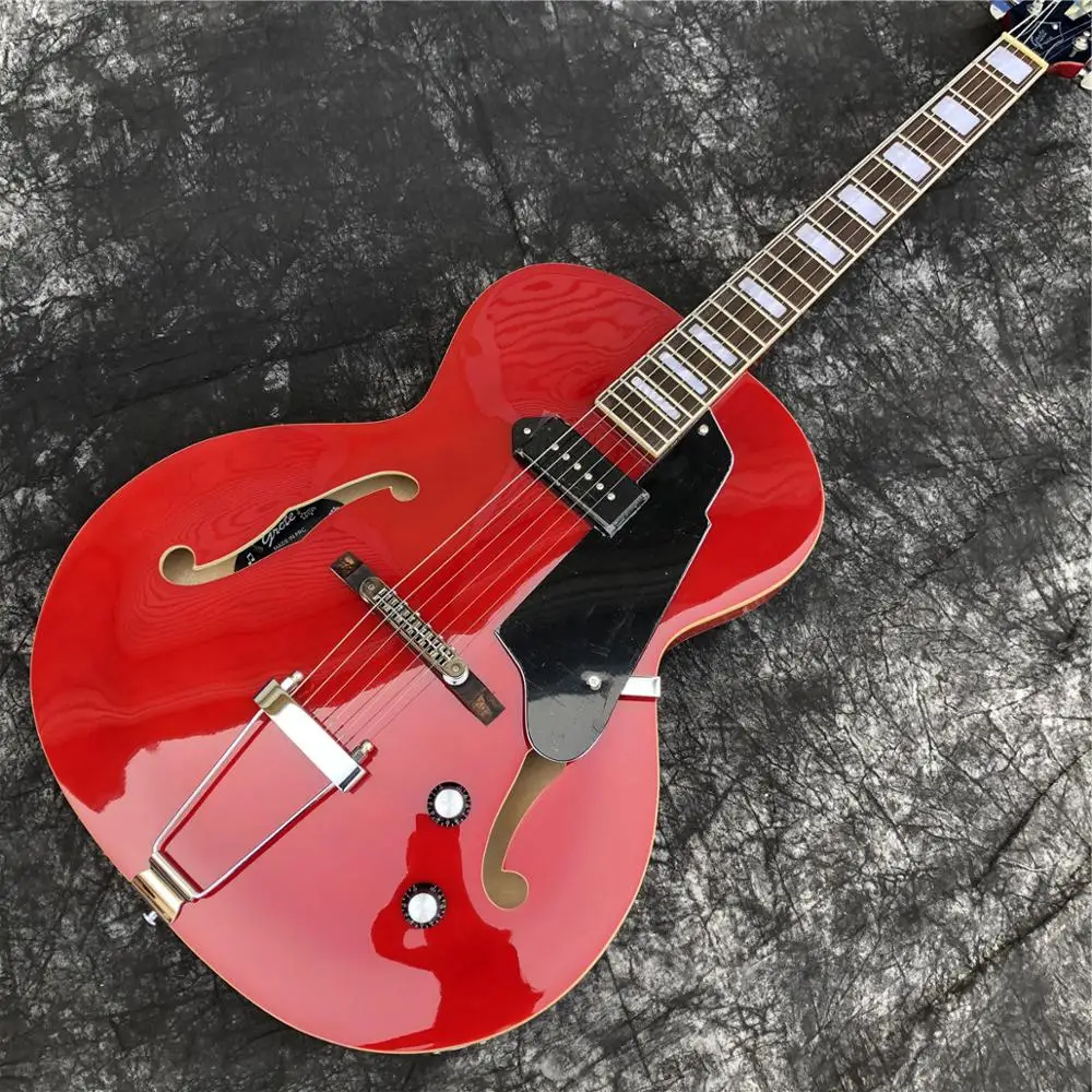 Grote Red Color F Holes Jazz Electric Guitar Good Quality Maple wood Guitars In Stock
Grote Red Color F Holes Jazz Electric Guitar Good Quality Maple wood Guitars In Stock