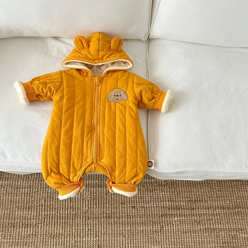 Детский хлопковый комбинезон на молнии, с капюшоном и бархатной подкладкой
Детский хлопковый комбинезон на молнии, с капюшоном и бархатной подкладкой