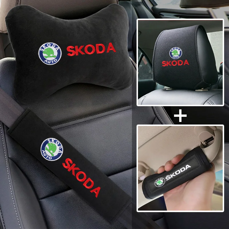 Накладки на подголовник автомобильного ремня безопасности для Skoda Octavia A5 A7 RS Fabia